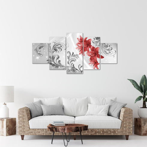 Wandbilder Wohnzimmer XXL Blumen Lilien Moderne Bild Abstrakt